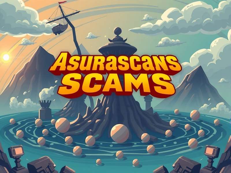 Screenshot of AsuraScans.com website interface showcasing manga panels and game guides