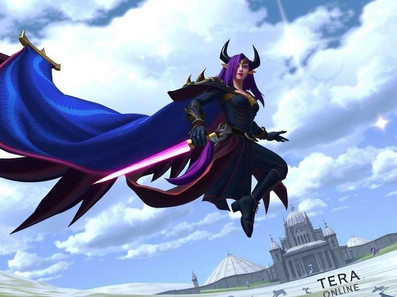 TERA Online Asura character executing a powerful scythe spin attack against a boss