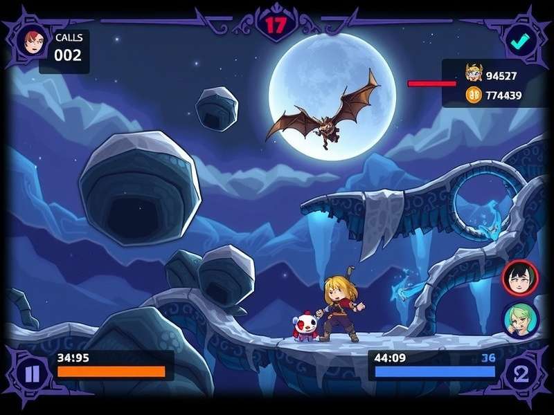 Artistic depiction of Asura standing amidst swirling winds under a starry night sky, facing a giant celestial figure.