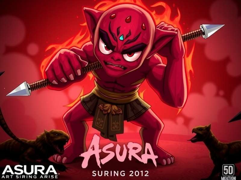 Asura 2012 character in a powerful stance, glowing with rage energy