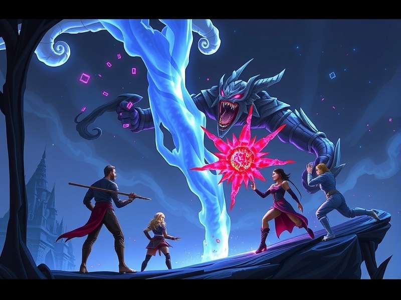 Epic battle scene depicting Asura facing the giant form of Wyzen