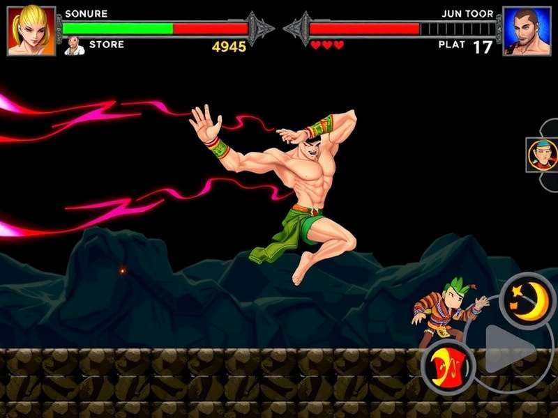 Epic battle scene depicting the Martial God Asura character in a dynamic pose with glowing aura and weapons