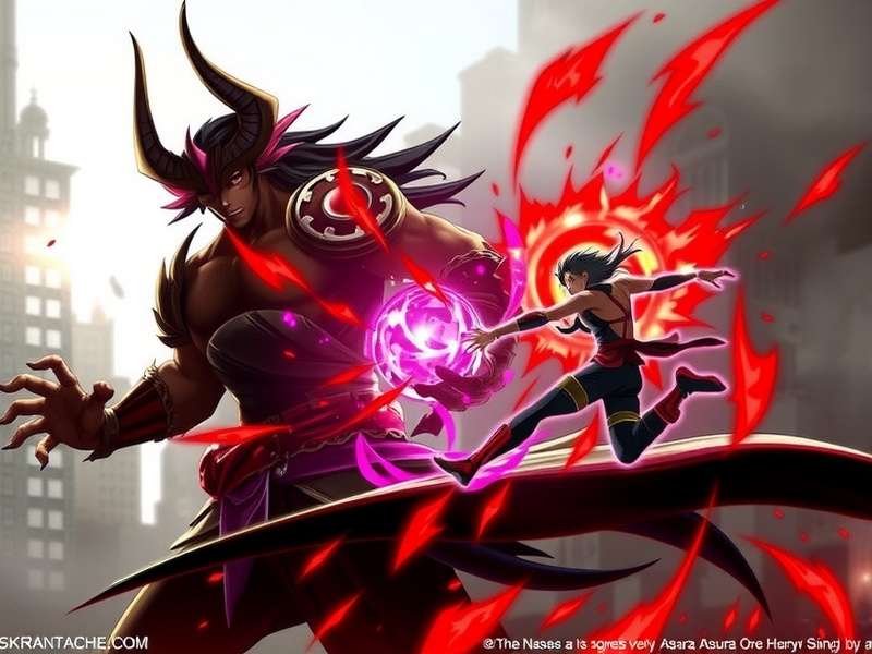 Artistic depiction of a silent warrior in a storm, representing Yasha's character