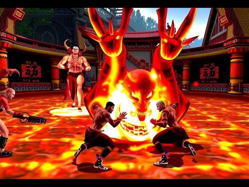 Gameplay screenshot of Asura fighting a giant deity on PS3