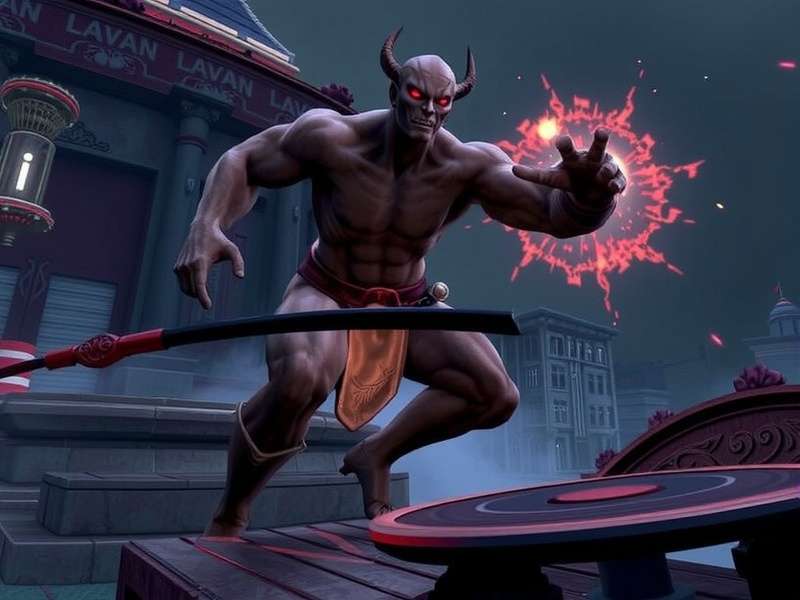 Asura in a powerful stance facing a giant deity on PS5