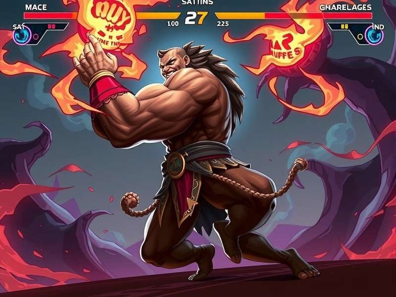 Augus and Asura engaged in their epic final battle, with energy surging around them.
